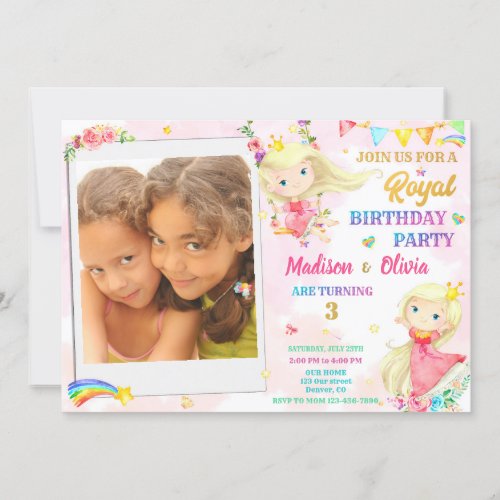 Photo Princess birthday invitation Royal birthday