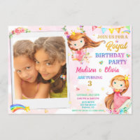 Photo Princess birthday invitation Royal birthday