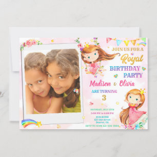 Photo Princess birthday invitation Royal birthday