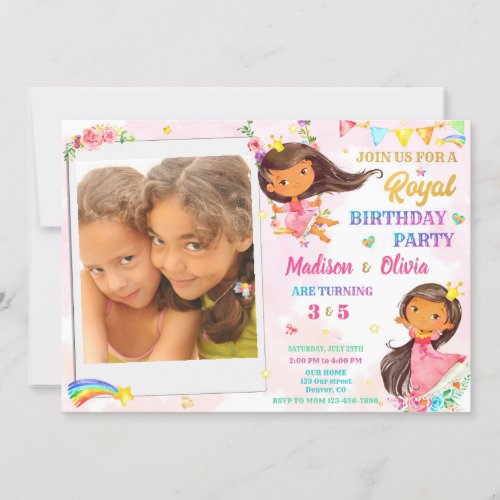 Photo Princess birthday invitation Royal birthday