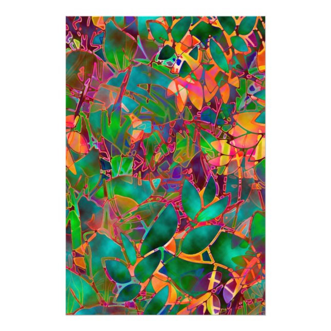 Photo Print Floral Abstract Stained Glass (Front)