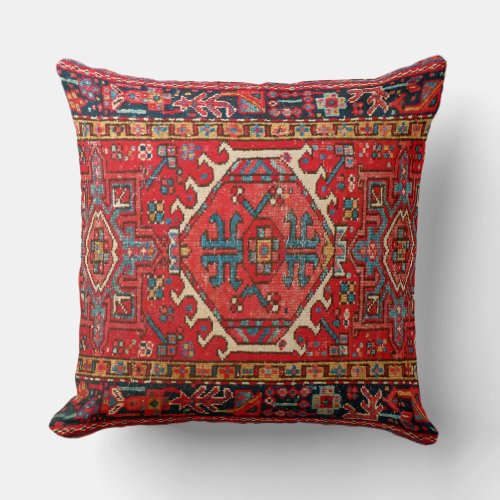 Photo print of Antique Oriental Turkish Carpet Throw Pillow
