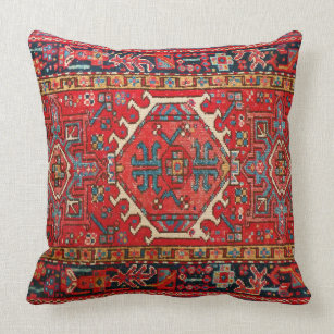Photo print: of Antique Oriental Turkish Carpet Throw Pillow