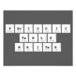 Periodic
 Table
 Writer  Photo Prints