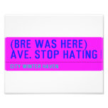 (Bre was here) ave. stop hating  Photo Prints