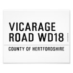 VICARAGE ROAD  Photo Prints