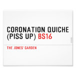 Coronation Quiche  (piss up)  Photo Prints