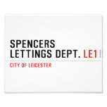 Spencers Lettings Dept.  Photo Prints