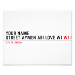 Your Name Street aymen abi love w1  Photo Prints
