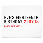 Eve’s Eighteenth  Birthday  Photo Prints