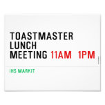 TOASTMASTER LUNCH MEETING  Photo Prints
