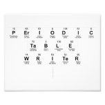 Periodic
 Table
 Writer
   Photo Prints
