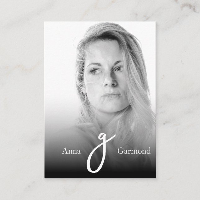 *~* Photo Professional Simple AP31 QR Minimal Business Card (Front)