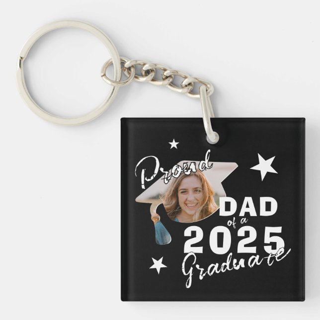 Photo Proud Dad of 2025 Graduate Keychain (Front)