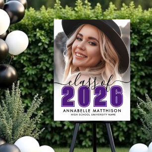 Photo Purple Graduation Party Sign