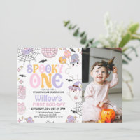 Photo Purple Halloween Spooky One 1st Birthday