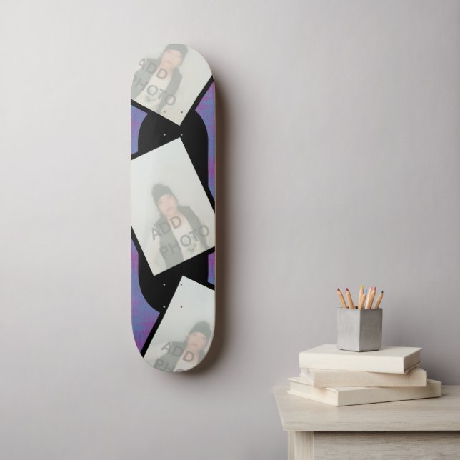 Photo Purple Pink Black Skateboard (Wall Art)