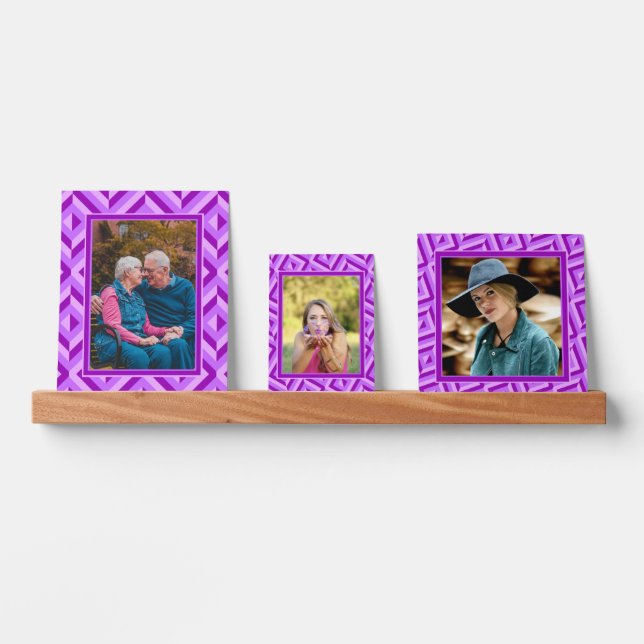 Photo Purple Three-Tone Diamond Pattern Picture Ledge (Front)