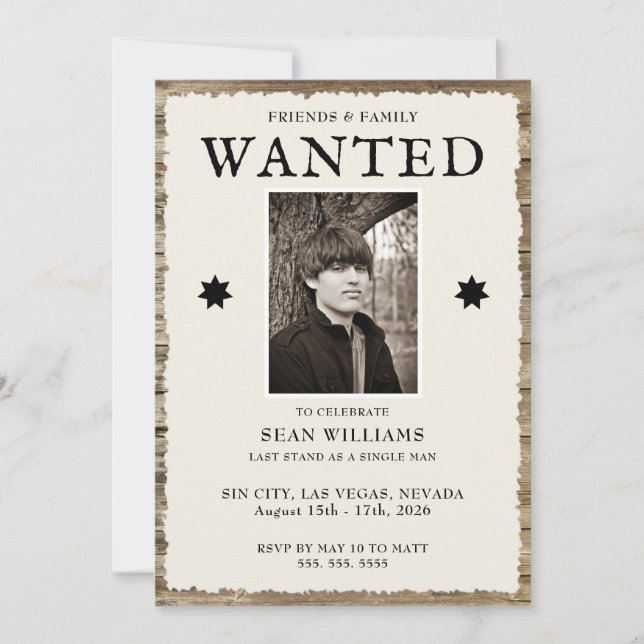 Photo & QR-Code Bachelor Weekend Invitation (Front)
