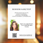 Photo qr code beauty salon makeup business flyer<br><div class="desc">Personalize and add your name,  address,  your text,  photo,  your own QR code to your website.  White background,  black text.</div>