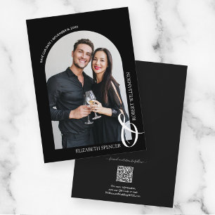 Photo QR Code Black Wedding Save The Date