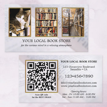 Photo Qr Code Books Retail Business Card by sunnysites at Zazzle