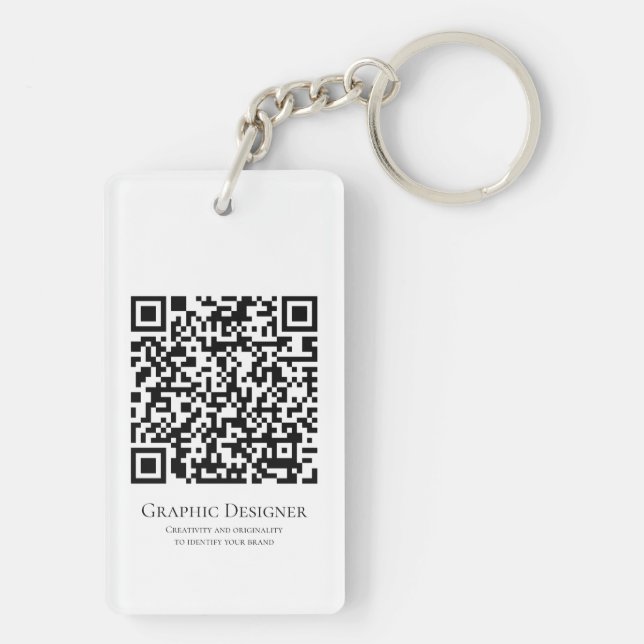 Photo QR code Business Company Keychain (Back)