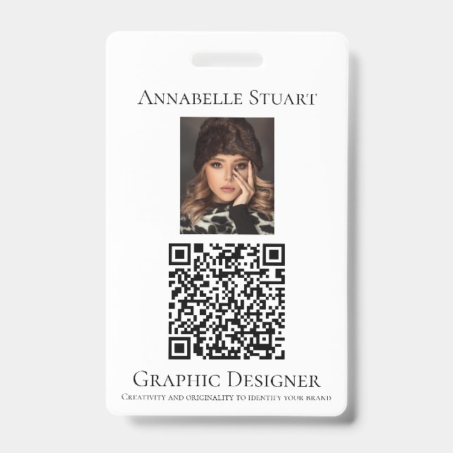 Photo QR code Business Company Large Badge (Front)