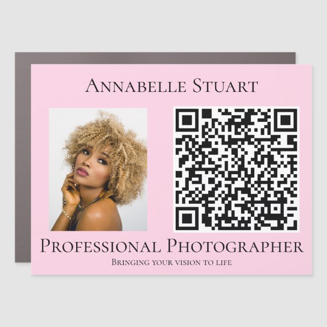 Photo QR code Business Company Large Car Magnet (Front)