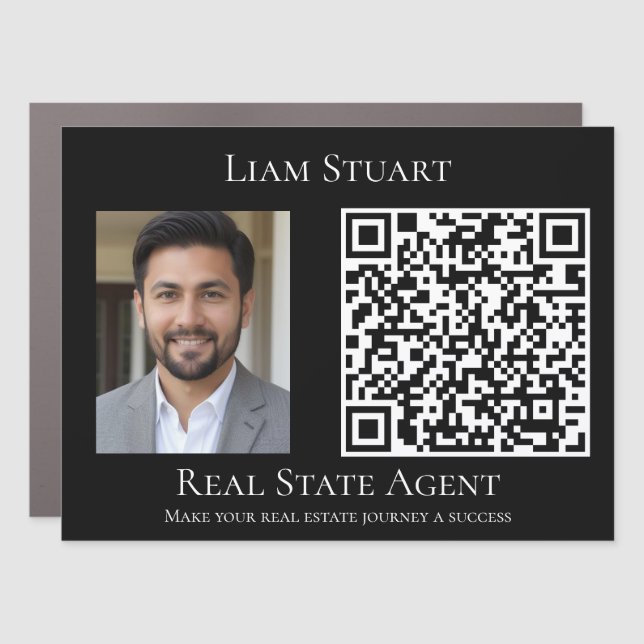 Photo QR code Business Company Large Car Magnet (Front)