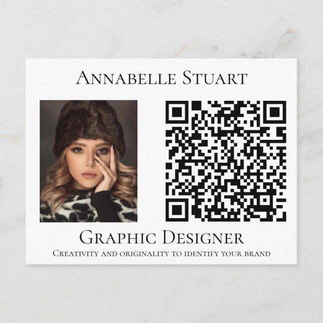 Photo QR code Business Company Large Postcard (Front)