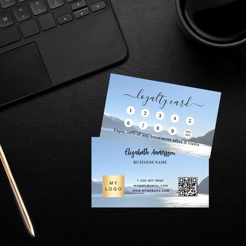 Photo qr code business logo loyalty card