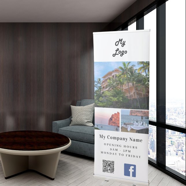 Photo QR code Facebook business logo Retractable Banner (Creator Uploaded)