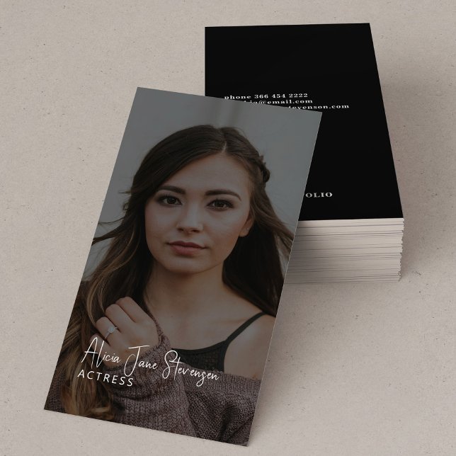 Photo QR CODE modern professional actress Business Card (Creator Uploaded)