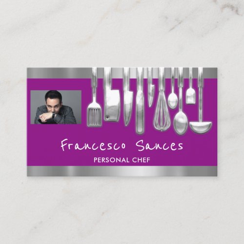 Photo QR Code Personal Chef Cooking Lounge Business Card