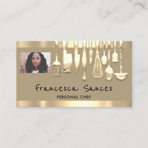 Photo QR Code Personal Chef Cooking Lounge Mustard Business Card