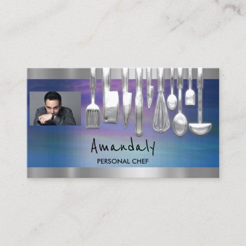 Photo QR Code Personal Chef Cooking Restaurant  Bu Business Card