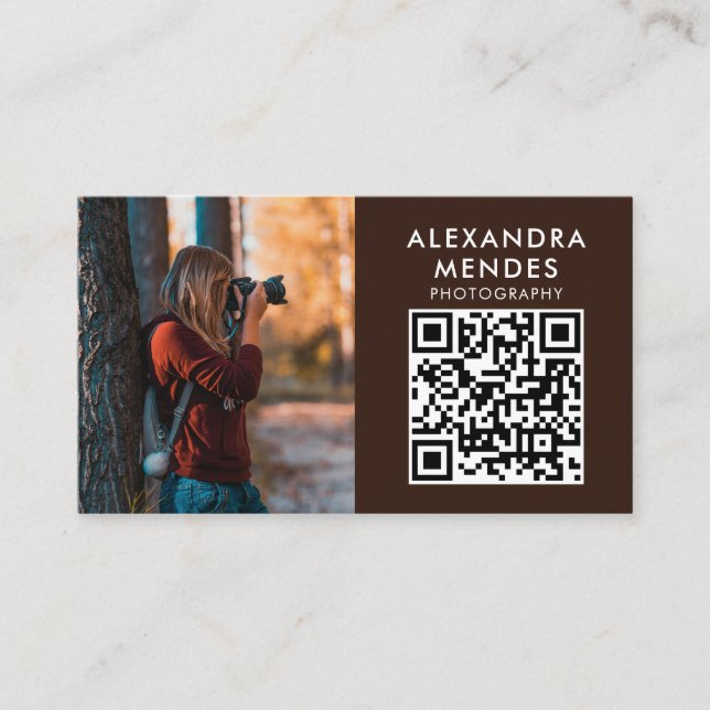 Photo QR Code, Photographer Photography Business Card (Front)
