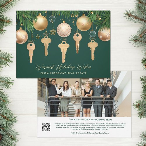 Photo QR Code Real Estate Holiday Card
