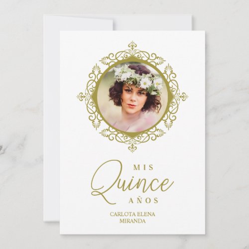 Photo Quinceaera Espaol Effect Classic Lace Invitation