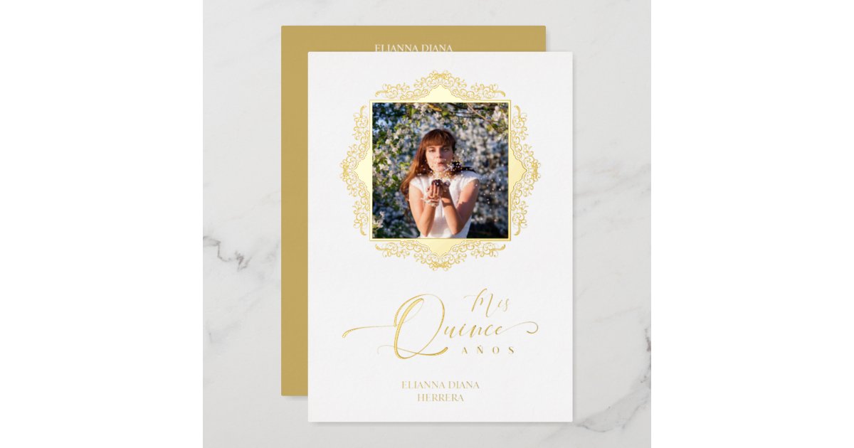 Vellum Quinceanera Invitations with Gold Crown