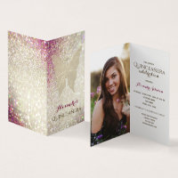 Photo Quinceanera Invitation Pink and Gold