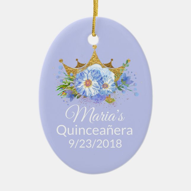 Photo Quinceañera Keepsake Ornament (Front)