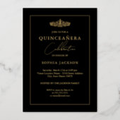 Photo Quinceanera Red Gold Rose Butterfly  Foil Invitation (Back)