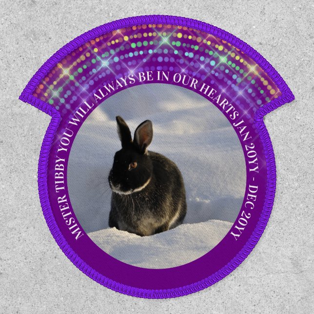 PHOTO Rabbit Memorial Keepsake Rainbow Bridge Patch (Front)