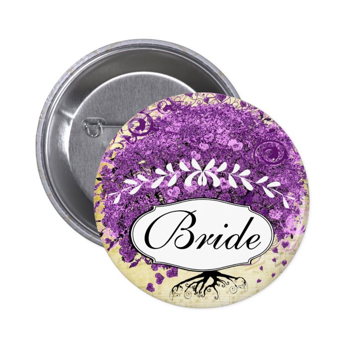 Radiant Purple Heart Leaf Tree Wedding Pins