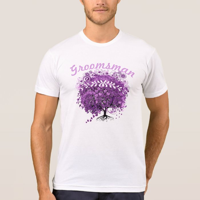 Radiant Purple Heart Leaf Tree Wedding T Shirt