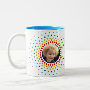 PHOTO RAINBOW MANDALA modern kids picture Two-Tone Coffee Mug