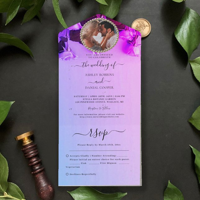 Photo Rainbow Wedding All In One Invitation (Creator Uploaded)