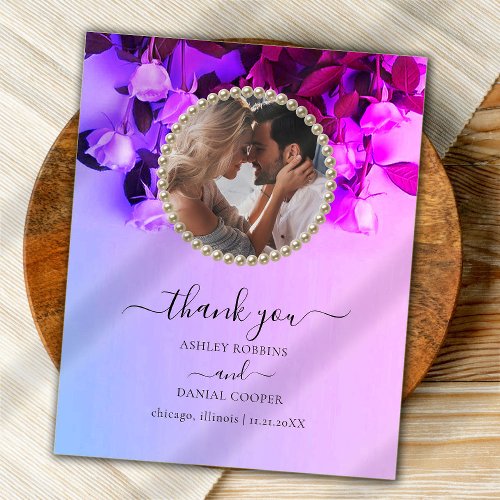 Photo Rainbow Wedding Thank you card Flyer